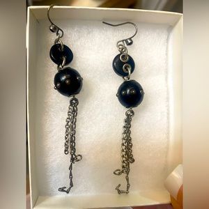 💰2/$10 Earrings - black and silver retro dangling